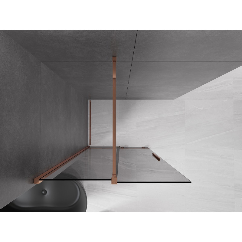 Mexen Velar lükand dušisein Walk-in 100 x 200 cm, grafiit 8 mm, roosa kuld - 871-100-000-43-60