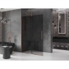 Mexen Velar dušinurk, lükand Walk-in 130 x 200 cm, grafiit 8 mm, roosa kuld - 871-130-000-43-60