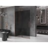 Mexen Velar sliding shower panel Walk-in 130 x 200 cm, graphite 8 mm, rose gold - 871-130-000-43-60