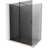 Mexen Velar paroi de douche rétractable Walk-in 130 x 200 cm, graphite 8 mm, or rose - 871-130-000-43-60