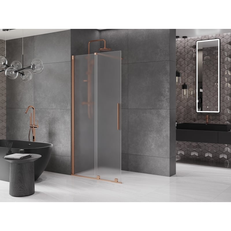 Mexen Velar Walk-in liuglev dušisein 70 x 200 cm, härmatis, 8 mm, harjatud vask - 871-070-000-33-65