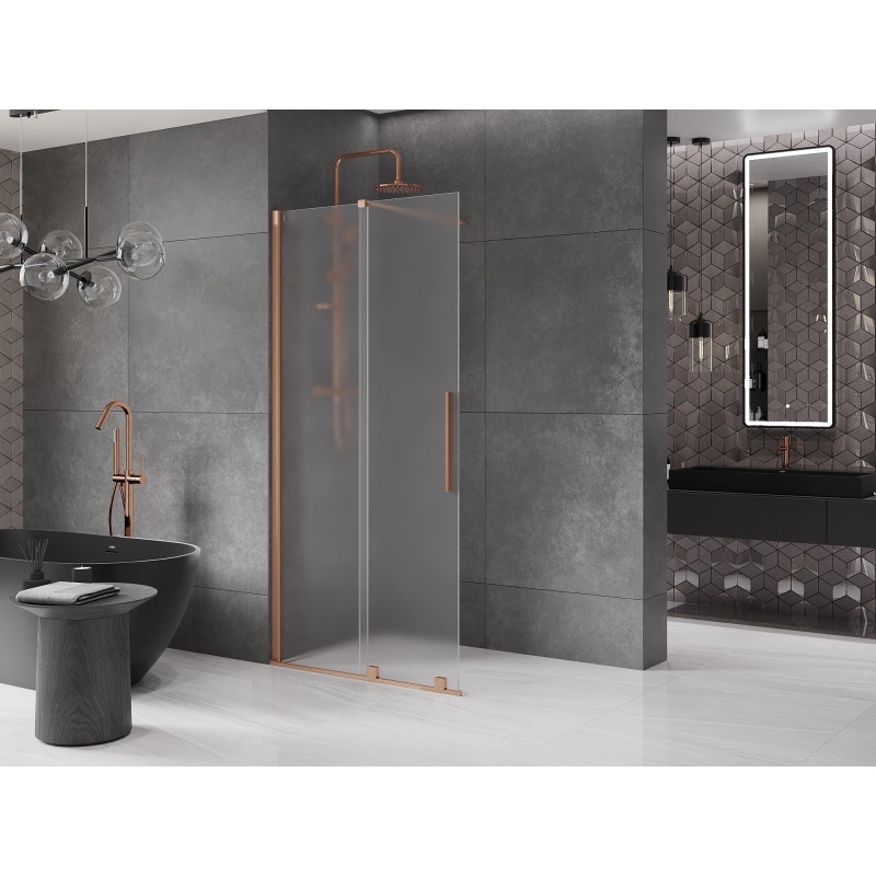 Mexen Velar lükand dušisein Walk-in 120 x 200 cm, matt 8 mm, harjatud vask - 871-120-000-33-65