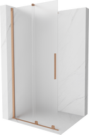 Mexen Velar Klizni tuš zid Walk-in 120 x 200 cm, mraz 8 mm, brušeni bakar - 871-120-000-33-65