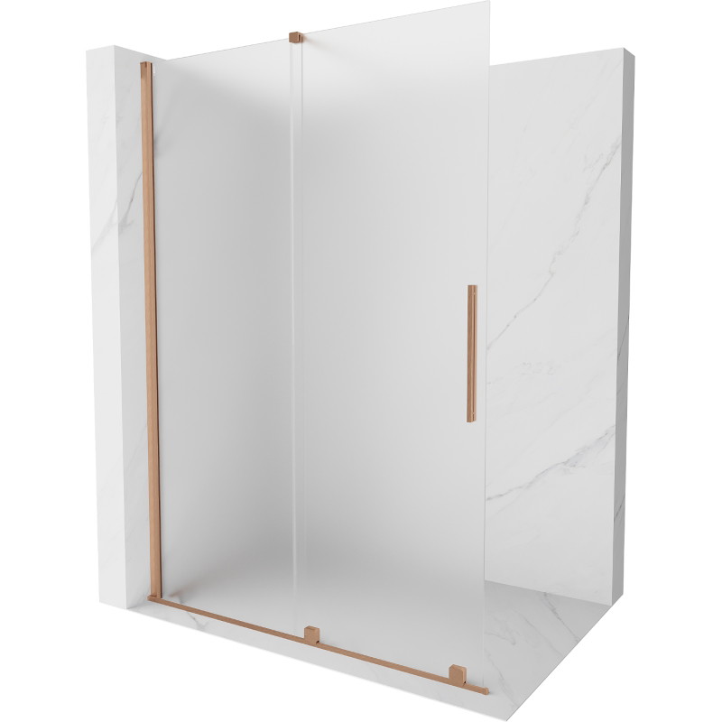 Mexen Velar lükand dušisein Walk-in 130 x 200 cm, matt 8 mm, harjatud vask - 871-130-000-33-65
