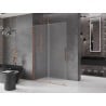 Mexen Velar paroi de douche coulissante Walk-in 140 x 200 cm, verre dépoli 8 mm, laiton brossé - 871-140-000-33-65