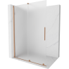Mexen Velar paroi de douche coulissante Walk-in 140 x 200 cm, verre dépoli 8 mm, laiton brossé - 871-140-000-33-65