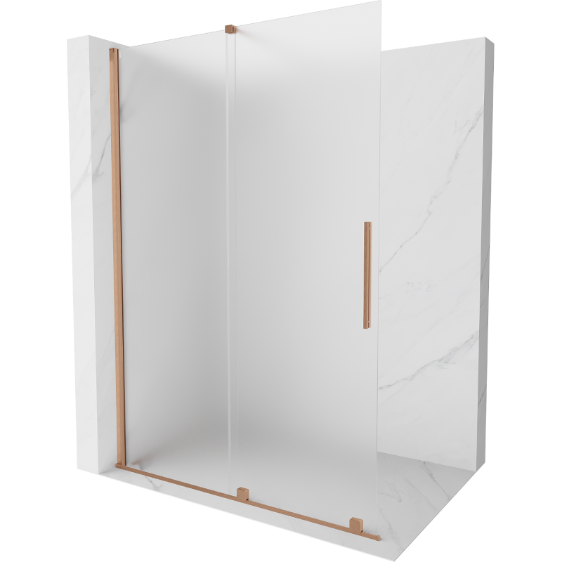 Mexen Velar Duschwand faltbar Walk-in 160 x 200 cm, matt 8 mm, gebürstetes Messing - 871-160-000-33-65