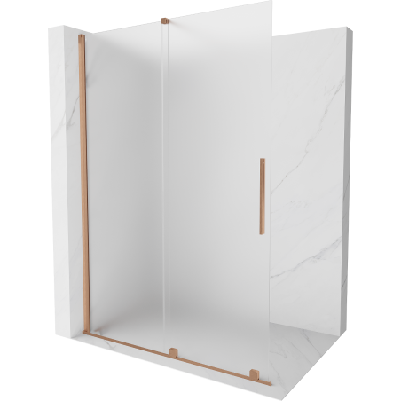 Mexen Velar ścianka prysznicowa rozsuwana Walk-in 160 x 200 cm, szron 8 mm, miedź szczotkowana - 871-160-000-33-65