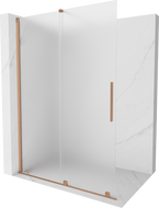 Mexen Velar klizna pregrada za tuš klizna Walk-in 160 x 200 cm, mat 8 mm, brušeni bakar - 871-160-000-33-65