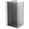 Mexen Velar paroi de douche coulissante Walk-in 120 x 200 cm, graphite 8 mm, laiton brossé - 871-120-000-43-65