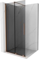 Mexen Velar klizni zid za tuš sa kliznim vratima Walk-in 120 x 200 cm, grafit 8 mm, brušena bakra - 871-120-000-43-65