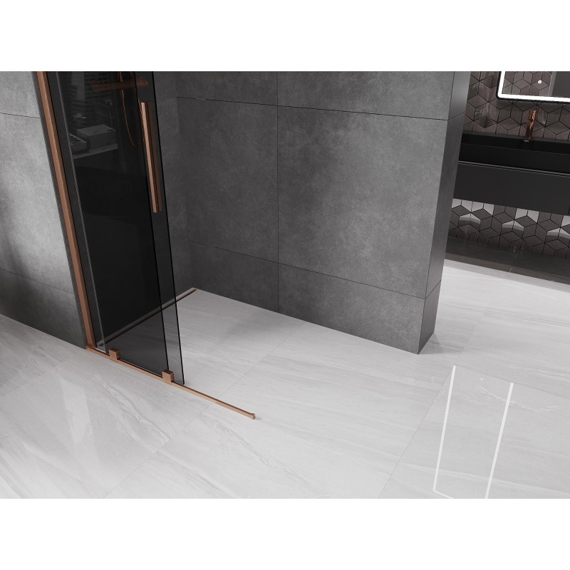 Mexen Velar Walk-in liuglev dušisein 80 x 200 cm, grafiit 8 mm, harjatud vask - 871-080-000-43-65