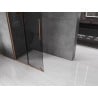 Mexen Velar paroi de douche coulissante Walk-in 70 x 200 cm, graphite 8 mm, cuivre brossé - 871-070-000-43-65