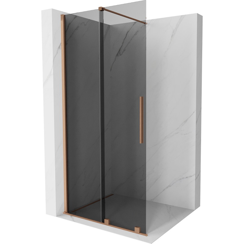 Mexen Velar Walk-in liuglev dušisein 80 x 200 cm, grafiit 8 mm, harjatud vask - 871-080-000-43-65