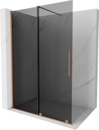 Mexen Velar klizni zaštitni zid klizni Walk-in 150 x 200 cm, grafit 8 mm, brusena mjed - 871-150-000-43-65