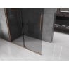 Mexen Velar sliding shower wall Walk-in 140 x 200 cm, graphite 8 mm, brushed copper - 871-140-000-43-65
