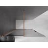 Mexen Velar sliding shower wall Walk-in 140 x 200 cm, graphite 8 mm, brushed copper - 871-140-000-43-65
