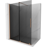 Mexen Velar Duschtrennwand Walk-in 160 x 200 cm, grafit 8 mm, gebürstetes Messing - 871-160-000-43-65