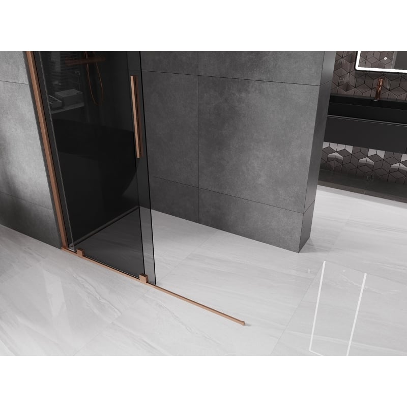 Mexen Velar Walk-in 150 x 200 cm lükand dušisein, grafiit 8 mm, harjatud vask - 871-150-000-43-65