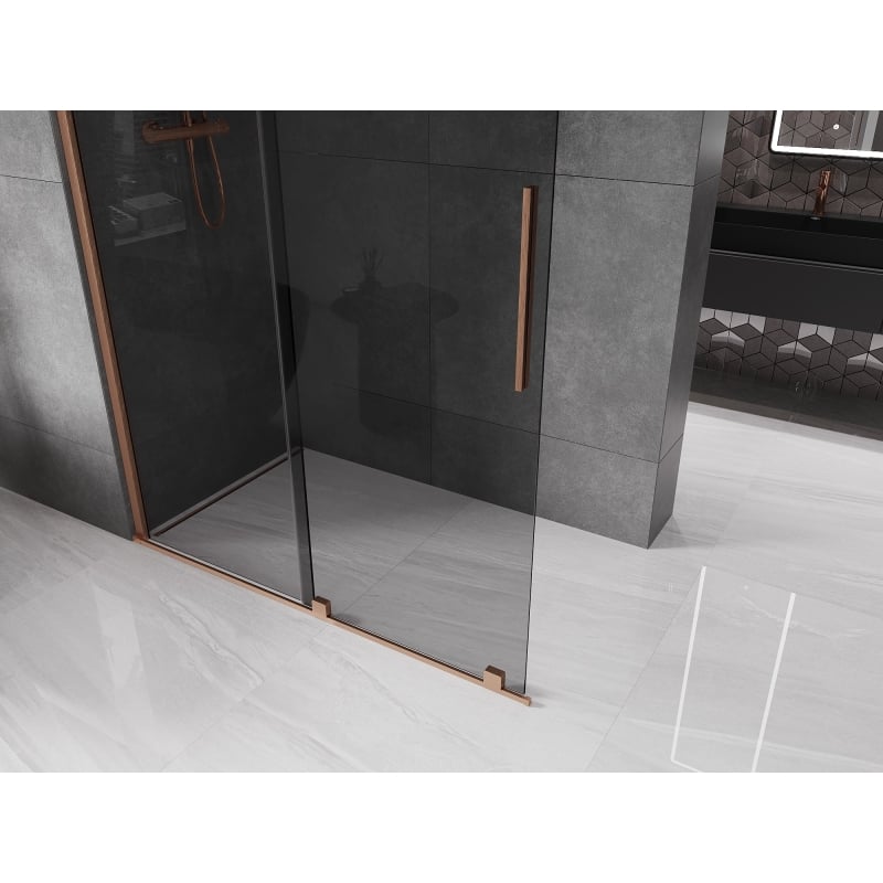 Mexen Velar Walk-in 150 x 200 cm lükand dušisein, grafiit 8 mm, harjatud vask - 871-150-000-43-65