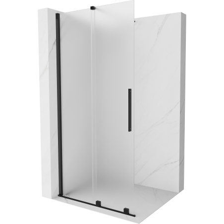Mexen Velar lükand dušisein Walk-in 120 x 200 cm, härmatis 8 mm, must - 871-120-000-33-70