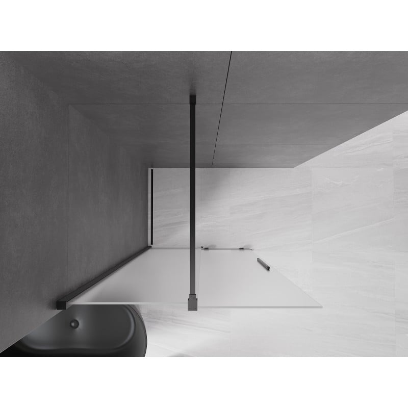 Mexen Velar sliding shower wall Walk-in 80 x 200 cm, frost 8 mm, black - 871-080-000-33-70