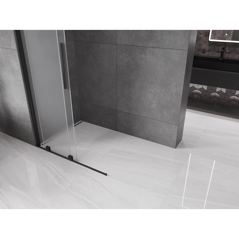 Mexen Velar lükand dušisein Walk-in 120 x 200 cm, härmatis 8 mm, must - 871-120-000-33-70