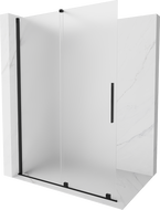 Mexen Velar klizna stijena za tuš s kliznim vratima 130 x 200 cm, matirano 8 mm, crna - 871-130-000-33-70