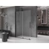 Mexen Velar paroi de douche coulissante Walk-in 130 x 200 cm, givrée 8 mm, noire - 871-130-000-33-70