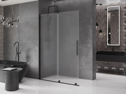 Mexen Velar klizna stijena za tuš s kliznim vratima 130 x 200 cm, matirano 8 mm, crna - 871-130-000-33-70