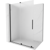Mexen Velar sliding Walk-in shower wall 140 x 200 cm, frost 8 mm, black - 871-140-000-33-70
