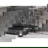 Mexen Velar Duschwand schiebbar Walk-in 150 x 200 cm, satiniert 8 mm, schwarz - 871-150-000-33-70