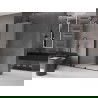 Mexen Velar Duschwand schiebbar Walk-in 150 x 200 cm, satiniert 8 mm, schwarz - 871-150-000-33-70