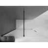 Mexen Velar ścianka prysznicowa rozsuwana Walk-in 160 x 200 cm, szron 8 mm, czarna - 871-160-000-33-70