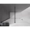 Mexen Velar paroi de douche coulissante Walk-in 130 x 200 cm, givrée 8 mm, noire - 871-130-000-33-70