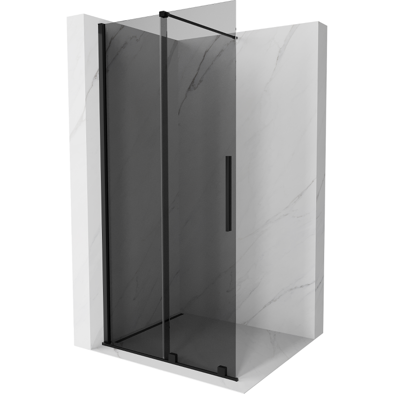 Mexen Velar ścianka prysznicowa rozsuwana Walk-in 80 x 200 cm, grafit 8 mm, czarna - 871-080-000-43-70