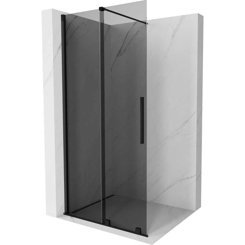 Mexen Velar Walk-in Shower Partition 120 x 200 cm, Graphite 8 mm, Black - 871-120-000-43-70