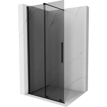 Mexen Velar ścianka prysznicowa rozsuwana Walk-in 120 x 200 cm, grafit 8 mm, czarna - 871-120-000-43-70