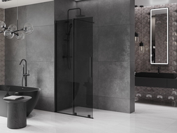 Mexen Velar sliding Walk-in shower wall 120 x 200 cm, graphite 8 mm, black - 871-120-000-43-70