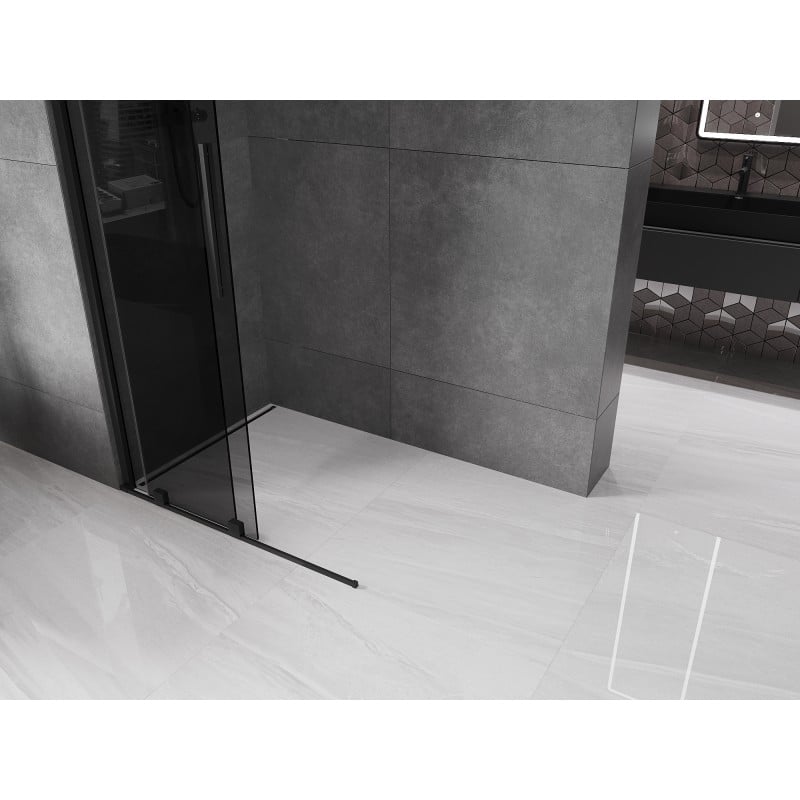 Mexen Velar ścianka prysznicowa rozsuwana Walk-in 100 x 200 cm, grafit 8 mm, czarna - 871-100-000-43-70