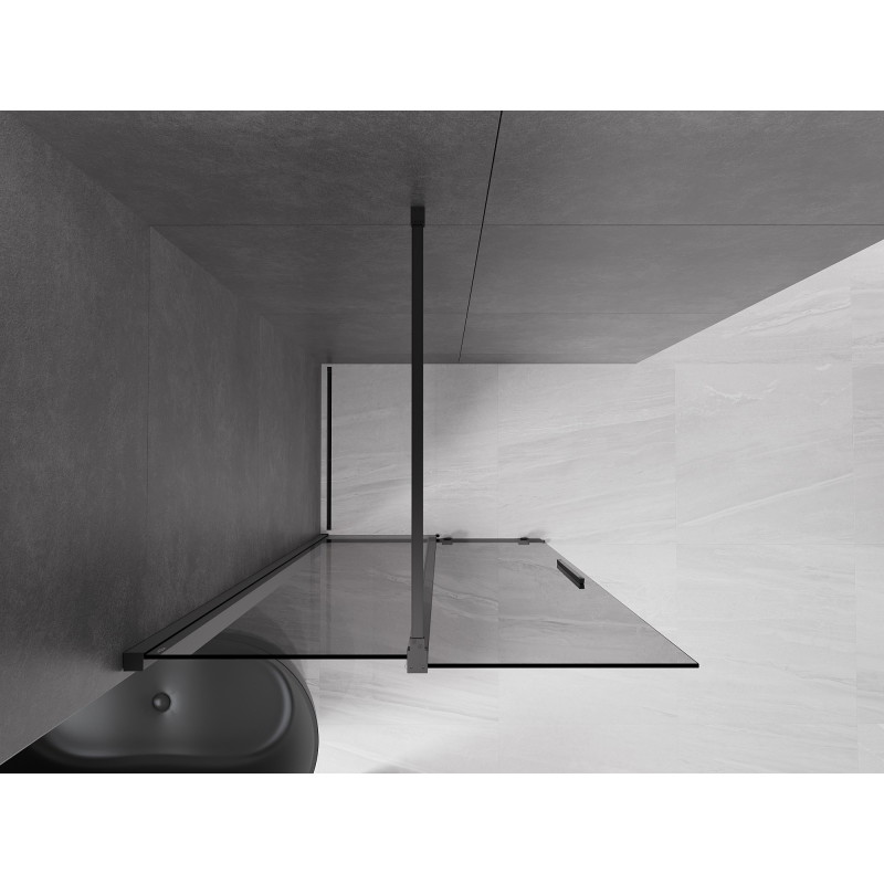 Mexen Velar lükand dušisein Walk-in 100 x 200 cm, grafiit 8 mm, must - 871-100-000-43-70