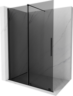 Mexen Velar paroi de douche coulissante Walk-in 130 x 200 cm, graphite 8 mm, noire - 871-130-000-43-70