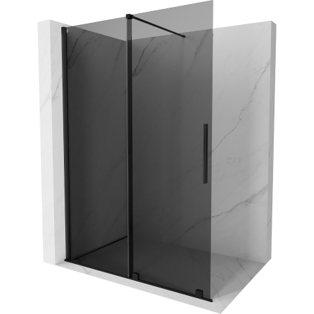 Mexen Velar ścianka prysznicowa rozsuwana Walk-in 140 x 200 cm, grafit 8 mm, czarna - 871-140-000-43-70