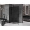 Mexen Velar parete doccia scorrevole Walk-in 140 x 200 cm, grafite 8 mm, nera - 871-140-000-43-70