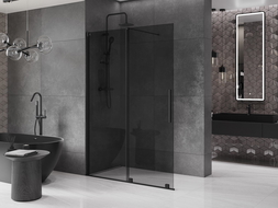 Mexen Velar Duschwand Walk-in 140 x 200 cm, grafit 8 mm, schwarz - 871-140-000-43-70