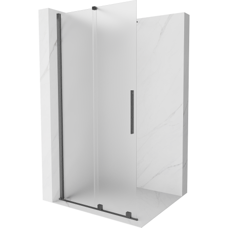 Mexen Velar ścianka prysznicowa rozsuwana Walk-in 75 x 200 cm, szron 8 mm, gun gray szczotkowany - 871-075-000-33-66