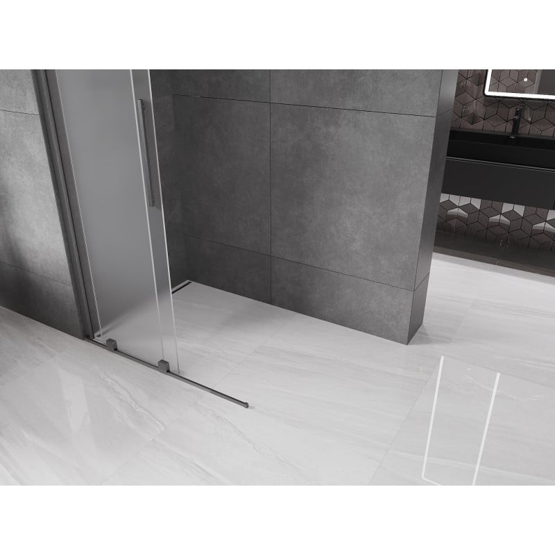 Mexen Velar ścianka prysznicowa rozsuwana Walk-in 75 x 200 cm, szron 8 mm, gun gray szczotkowany - 871-075-000-33-66
