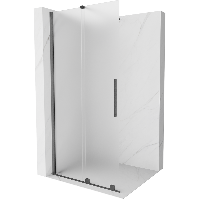 Mexen Velar panel de ducha deslizante Walk-in 110 x 200 cm, escarcha 8 mm, gris pistola cepillado - 871-110-000-33-66