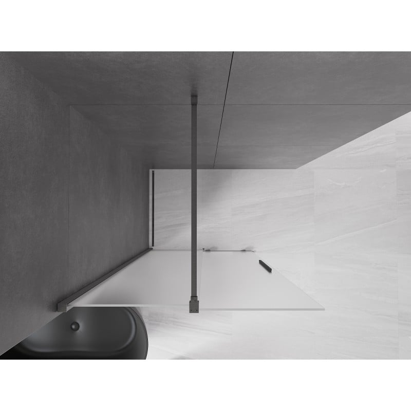 Mexen Velar ścianka prysznicowa rozsuwana Walk-in 80 x 200 cm, szron 8 mm, gun gray szczotkowany - 871-080-000-33-66