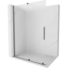 Mexen Velar Duschwand Schiebetür Walk-in 140 x 200 cm, satiniert 8 mm, gebürstet Gun Gray - 871-140-000-33-66